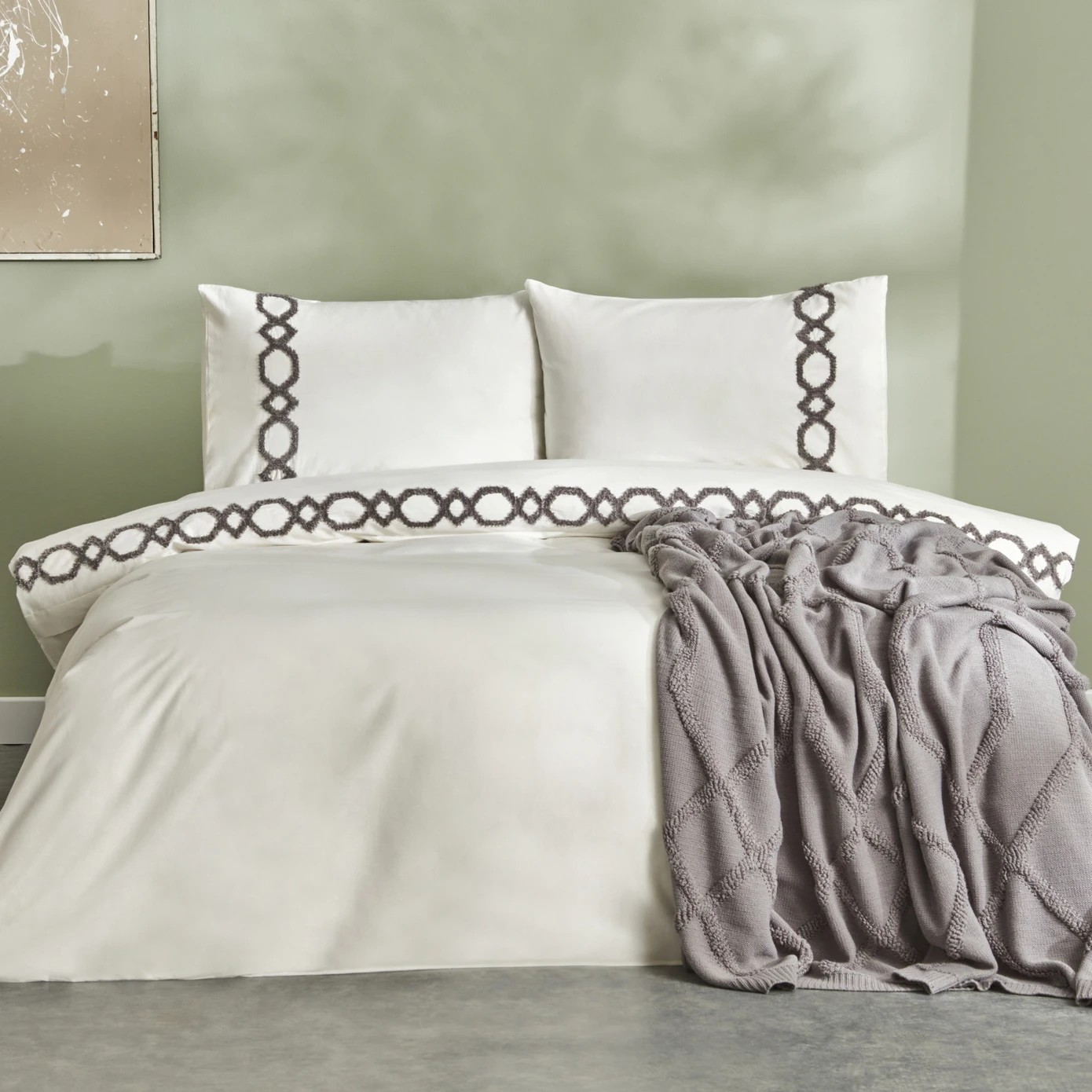 JULIA ANTHRACITE DUVET COVER BLANKET TKM