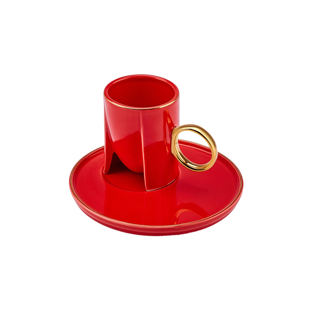 KARACA ADEL RED 75 ML ESPRESSO CUP FOR 2 PEOPLE