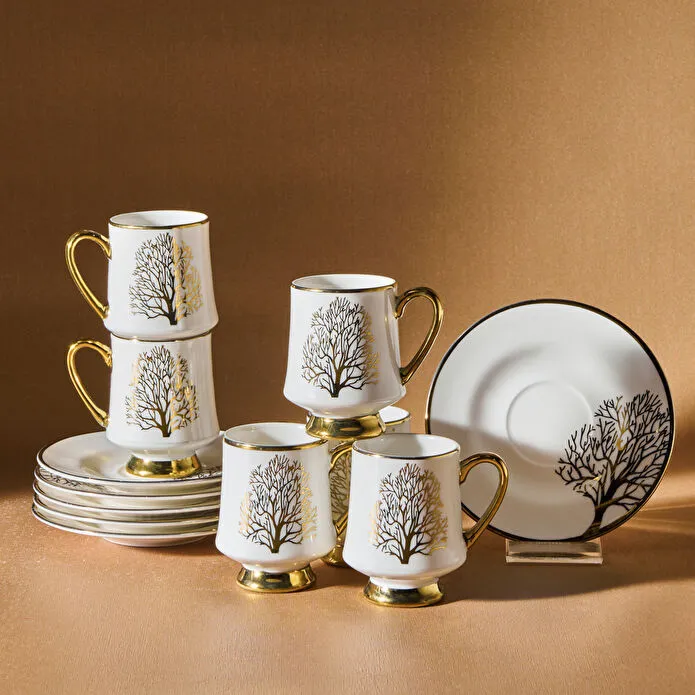 KARACA AFRA 6 KİŞİLİK 90 ML KAHVE, BEYAZ