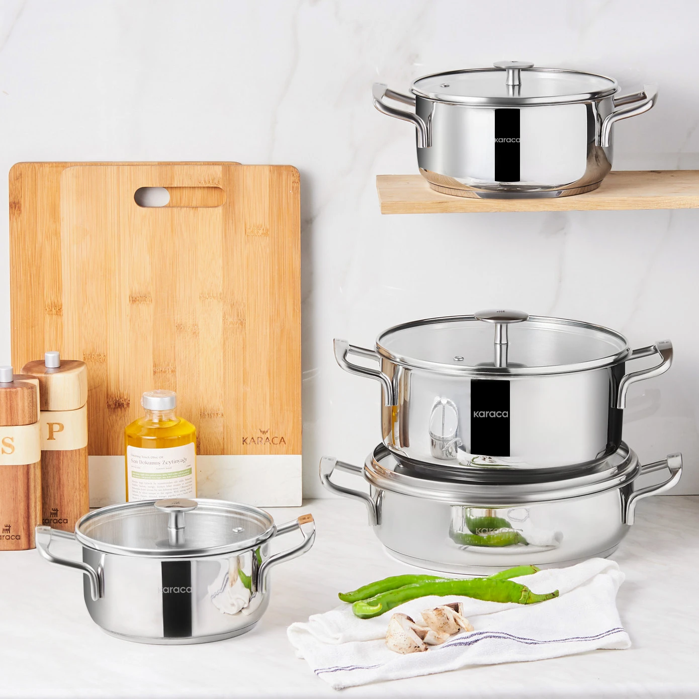 KARACA ALAZ 8 PIECE STEEL COOKWARE SET