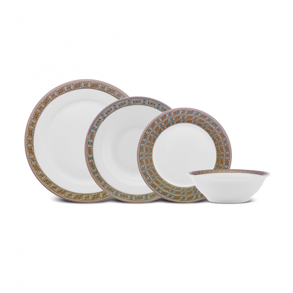 KARACA ARTY 24 PIECES PORCELAIN DINNER SET FOR 6 PEOPLE