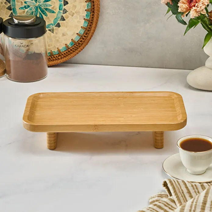 KARACA BAMBU LİNA AYAKLI SUNUML, RENKSİZ