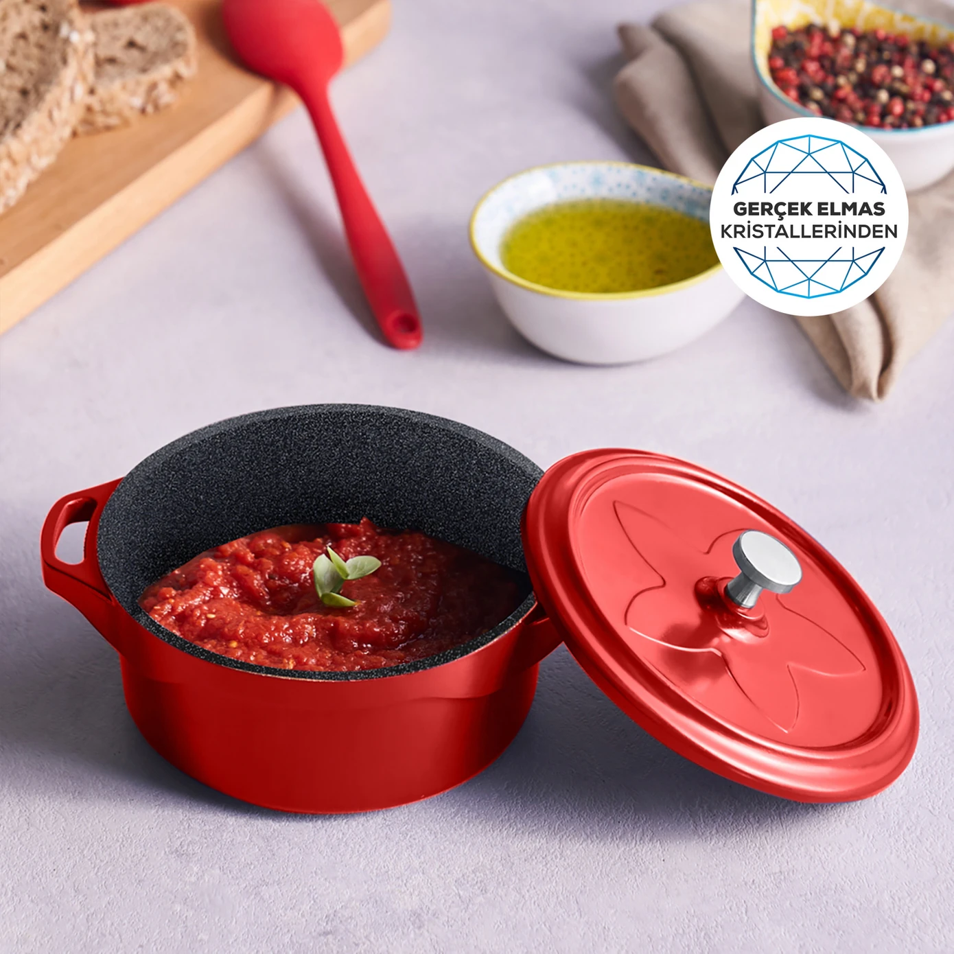 KARACA BIODIAMOND CANDY RED 12 CM CAST POT