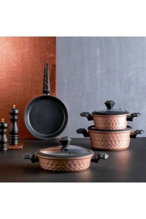 KARACA BIODIAMOND EXPERT ROSEGOLD 7 PIECE COOKWARE SET