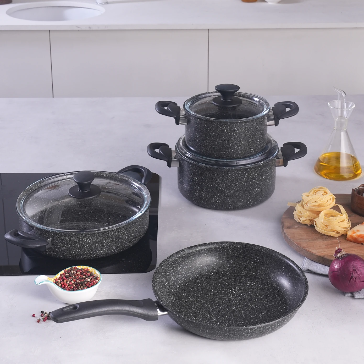 KARACA BIOGRANITE LENA 7 PIECE COOKWARE SET