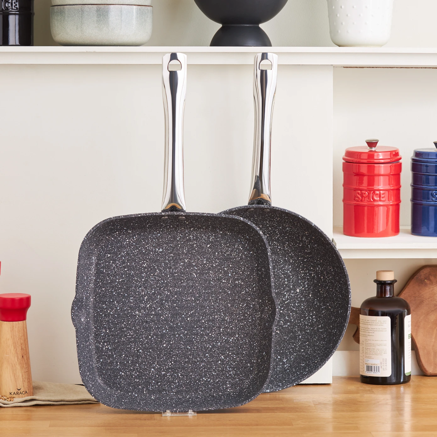 KARACA BIOGRANITE NAVY STONE WOK-GRILL SET