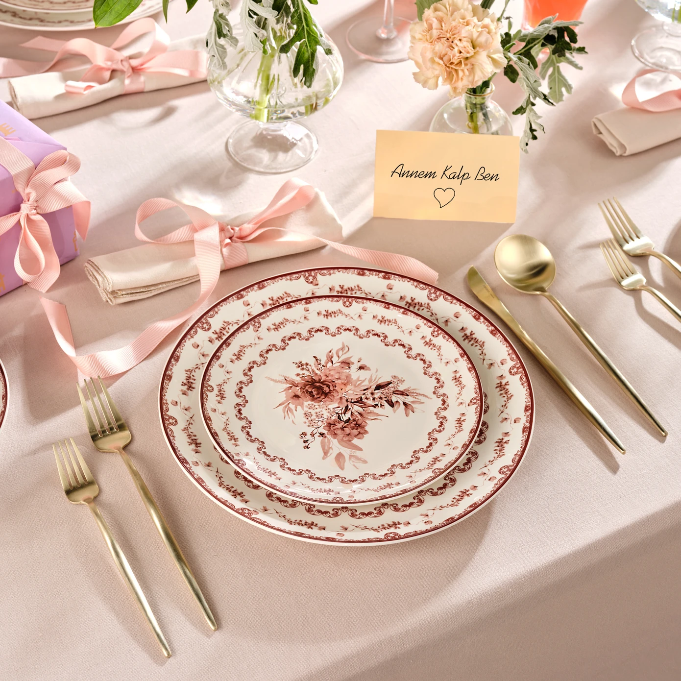 KARACA BLUME 24 PIECES PORCELAIN DINNER SET FOR 6 PEOPLE