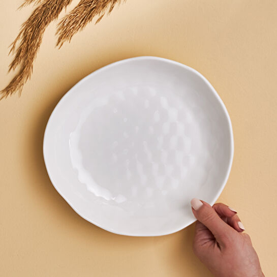 KARACA BOMONTİ ÇUKUR TABAK 21 CM, BEYAZ
