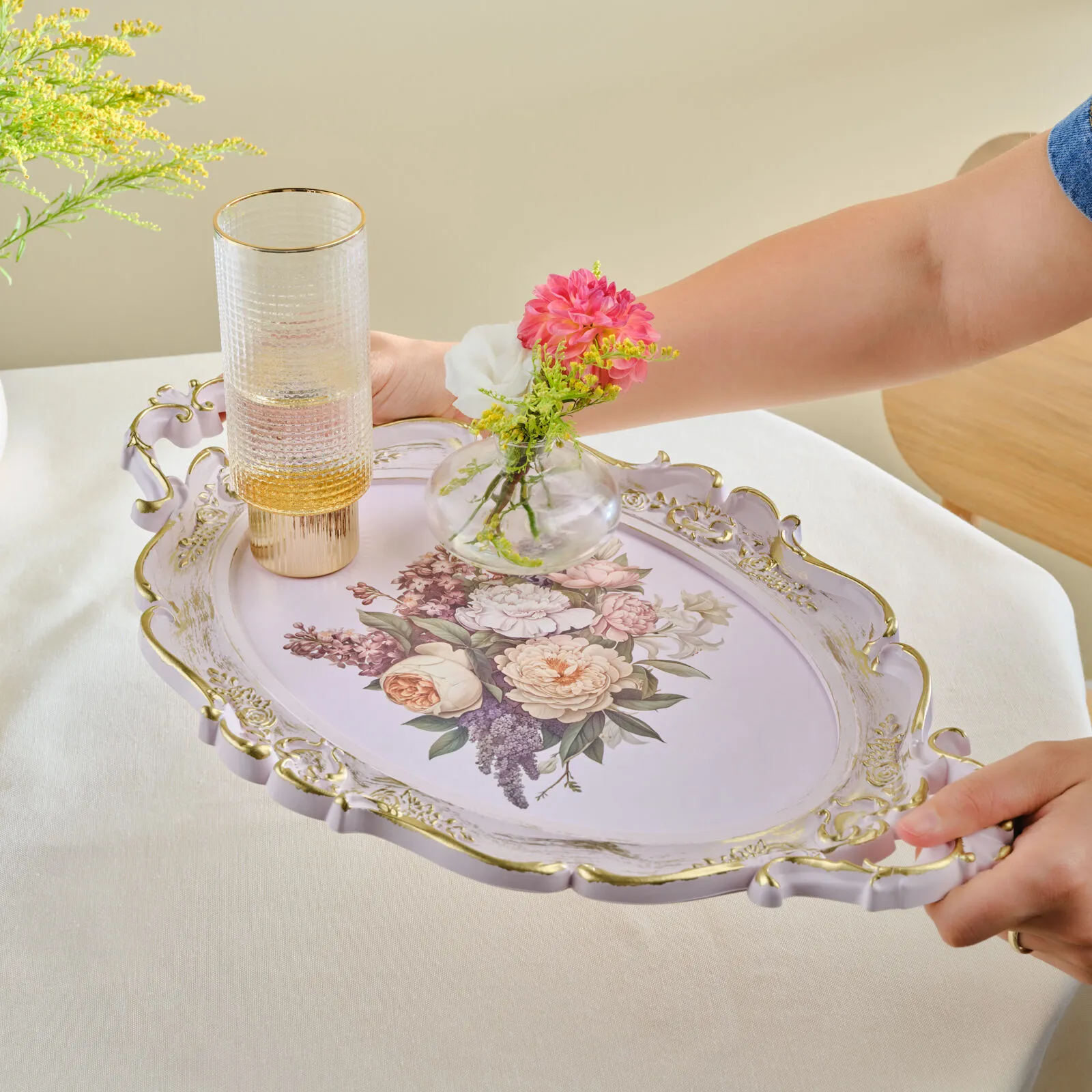 KARACA BUKET OVAL TEPSİ, MULTICOLOR