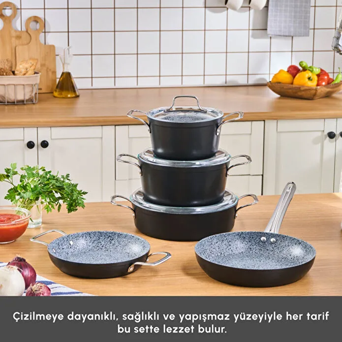 KARACA BİOGRANİT MONET 8 PARÇA TE, SİYAH