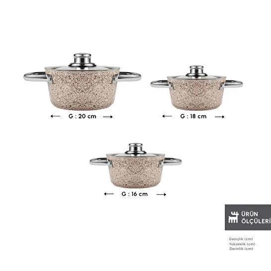 KARACA BİOGRANİT NARE 6 PARÇ, KAHVERENGİ