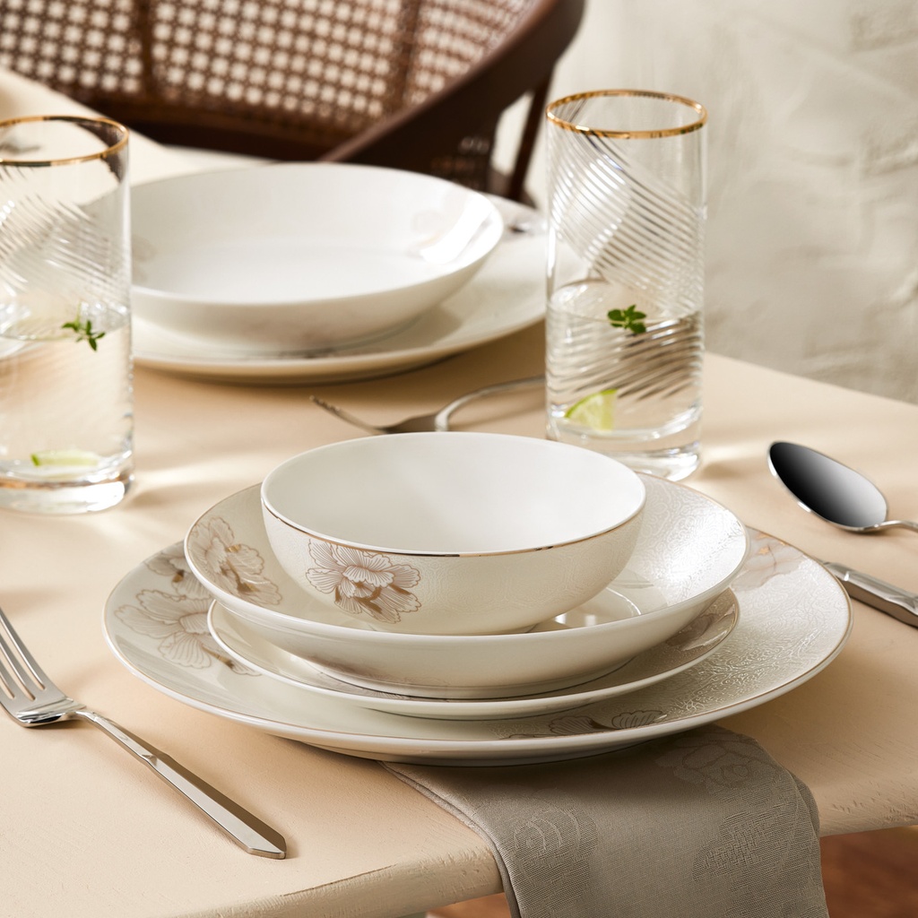 KARACA CAMELİA 24 PIECES PORCELAIN DINNER SET FOR 6 PEOPLE