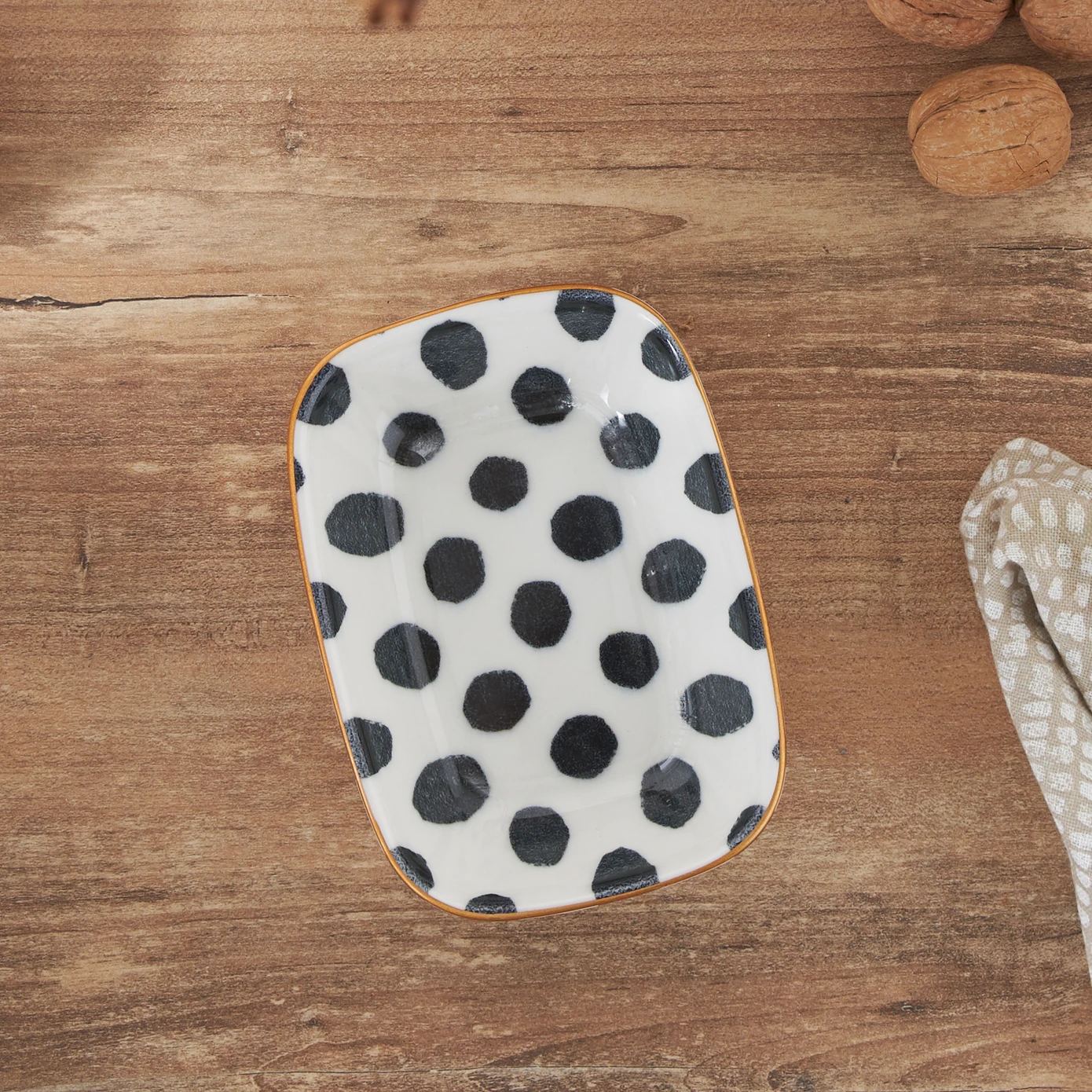 KARACA COMBINE DOTTED BOAT PLATE 14 CM