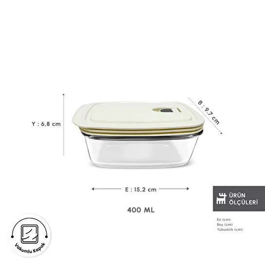 KARACA CREAM SAKLAMA KAB, 400 ML, ŞEFFAF