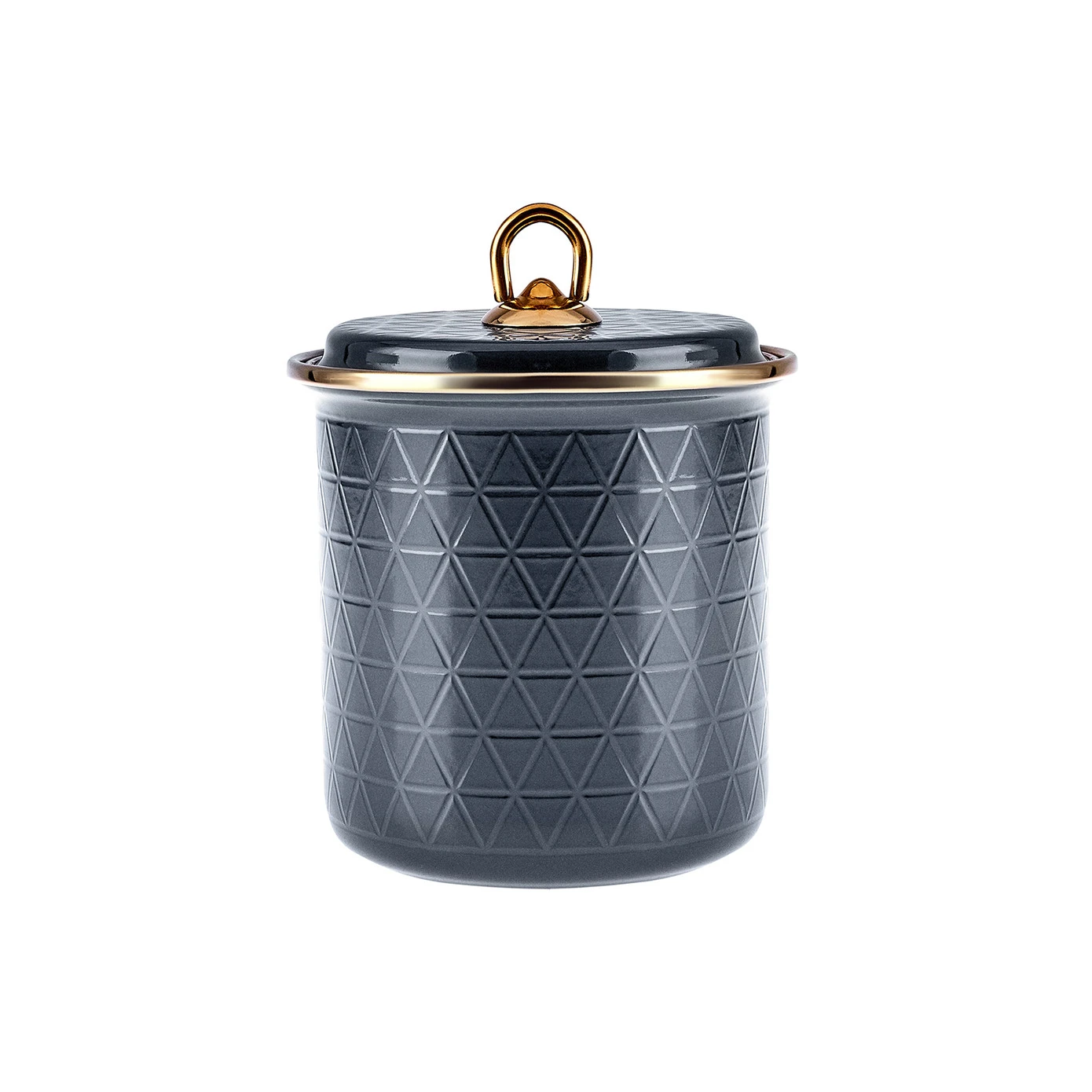 KARACA CRYSTAL ENAMEL MEDIUM SIZE JAR ANTHRACITE
