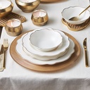 KARACA DAISY GOLD WAVE SHAPE 24 PIECES YMT FOR 6 PEOPLE