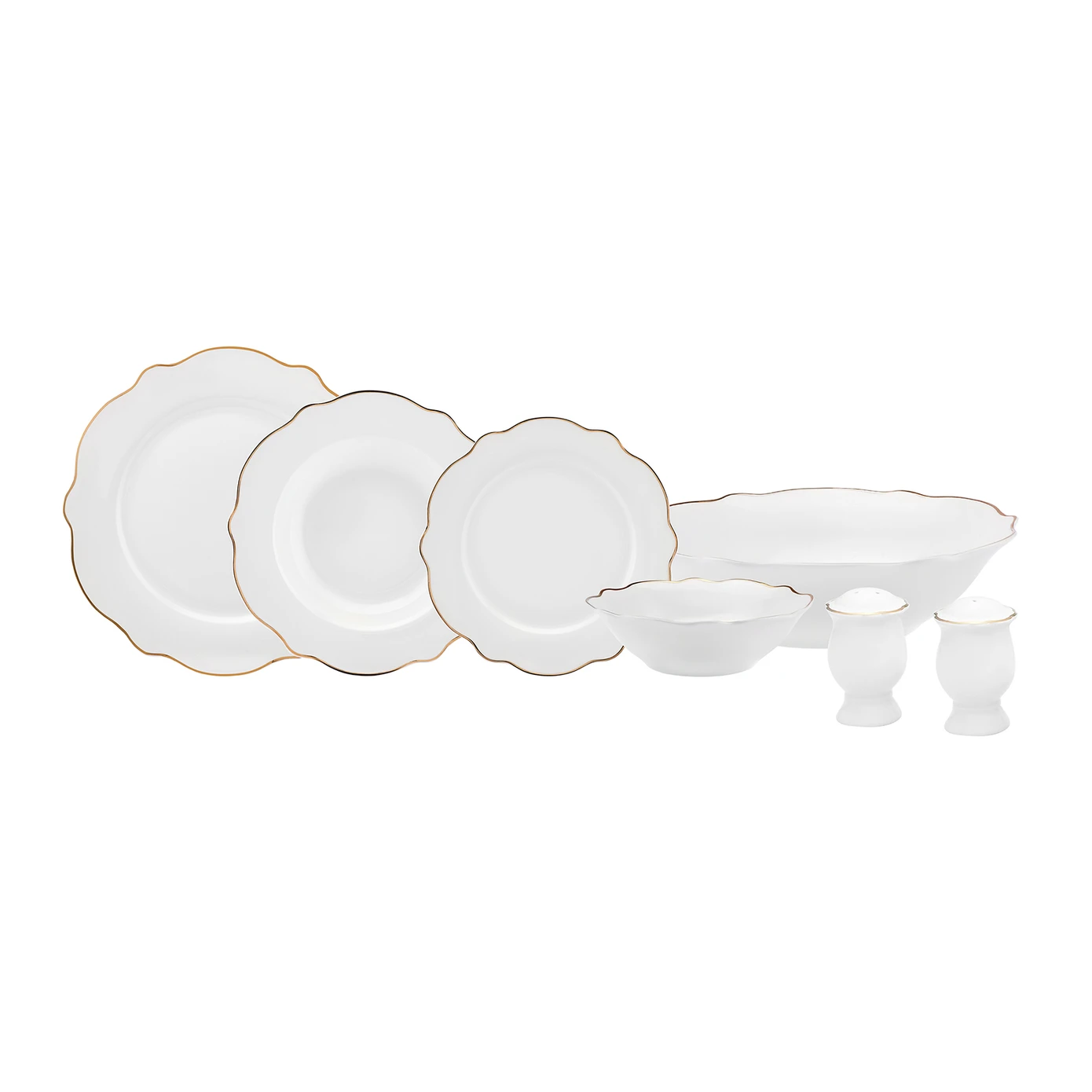 KARACA DAISY GOLD WAVE SHAPE LONG BOWL 27 PIECES 6 KŞLK YMT