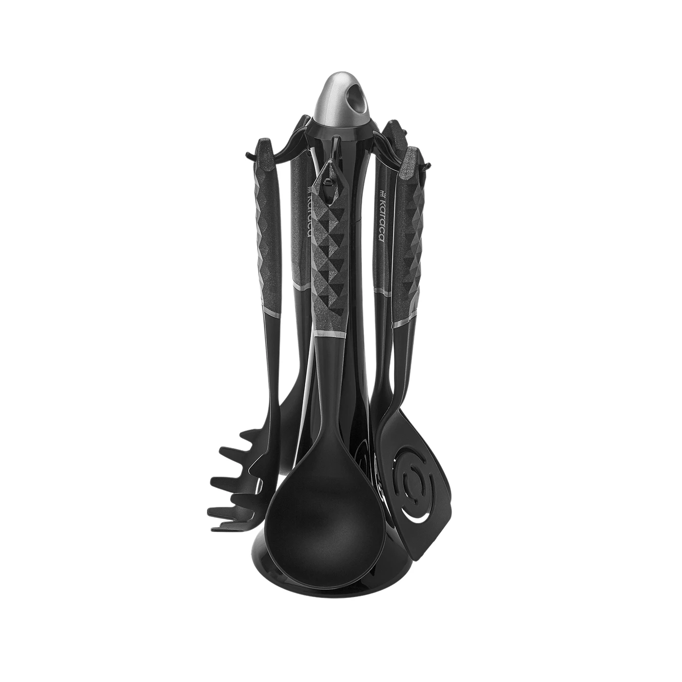 KARACA DIAMOND GRAY 6 PIECE SERVICE SET WITH STAND