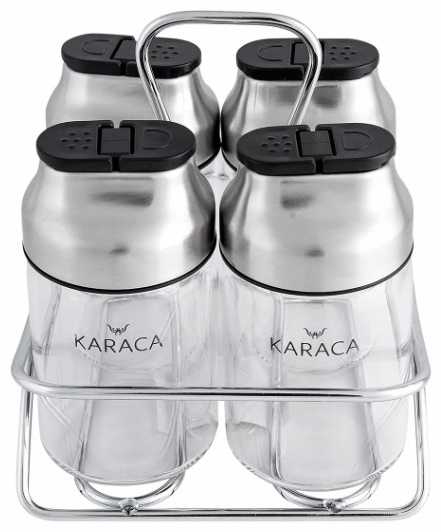 KARACA DIMPLE STEEL 5 PIECE SPICE SET