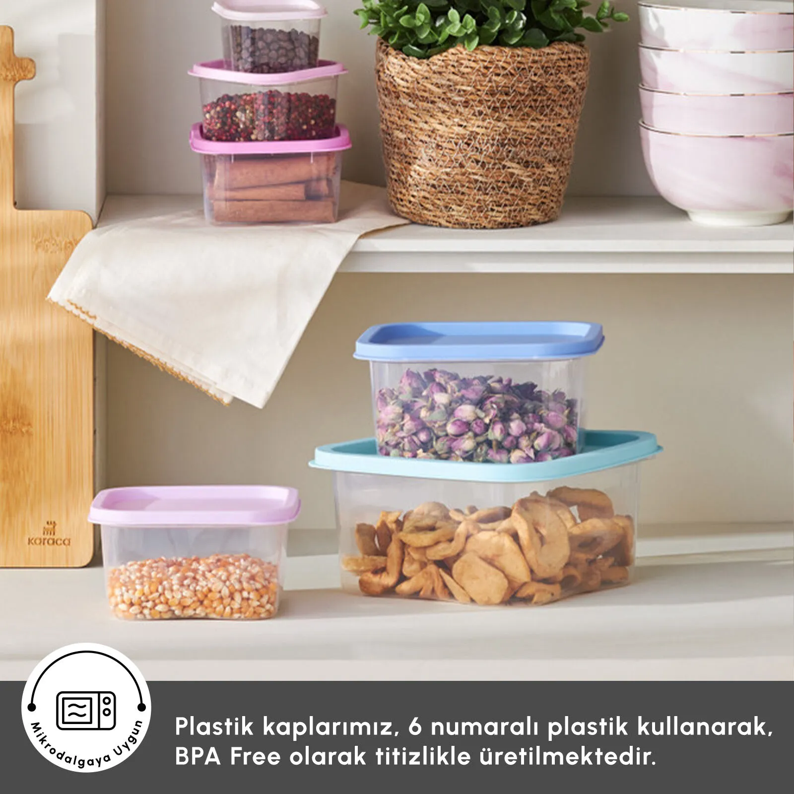 KARACA DORA PURPLE 6 PIECES STORAGE CONTAINER