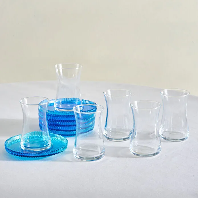 KARACA EGE 6 KİŞİLİK 12 PARÇA ÇAY, MAVİ