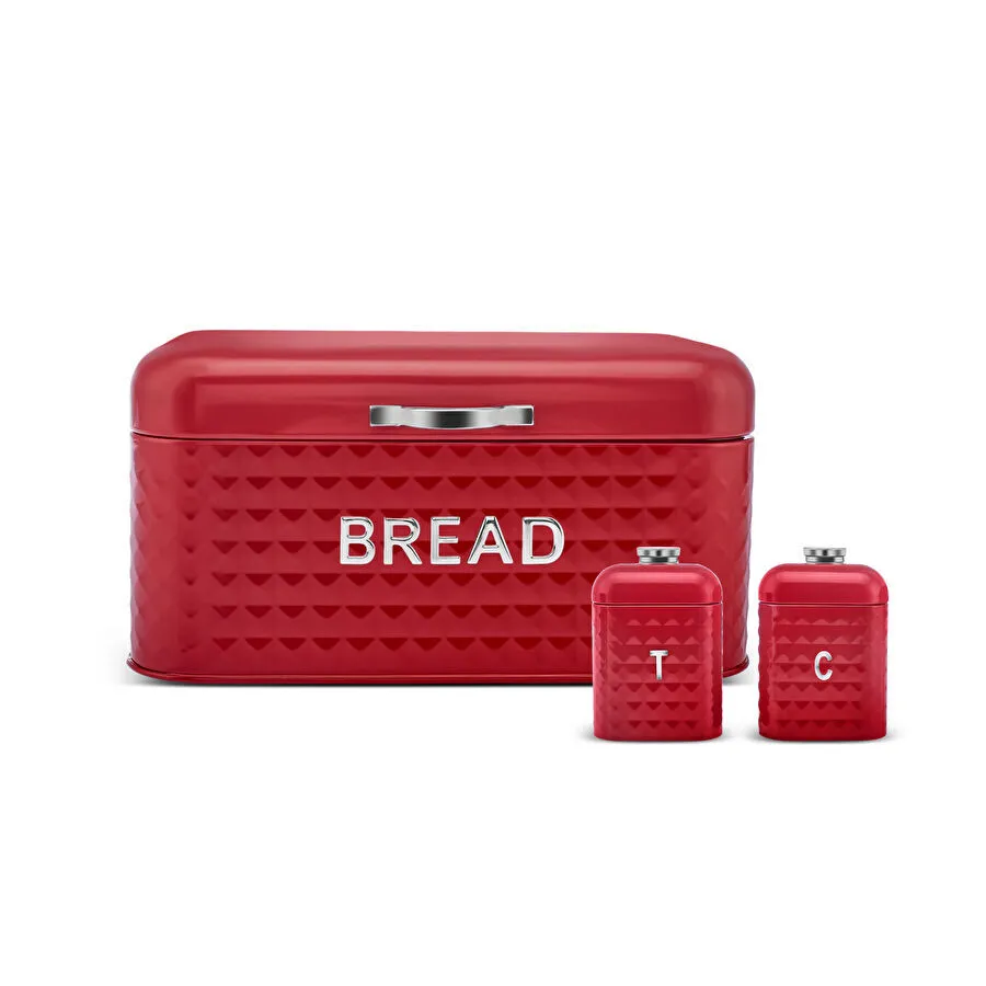 KARACA ELMAS BREAD BOX STORAGE CONTAINER WITH GIFT-RED