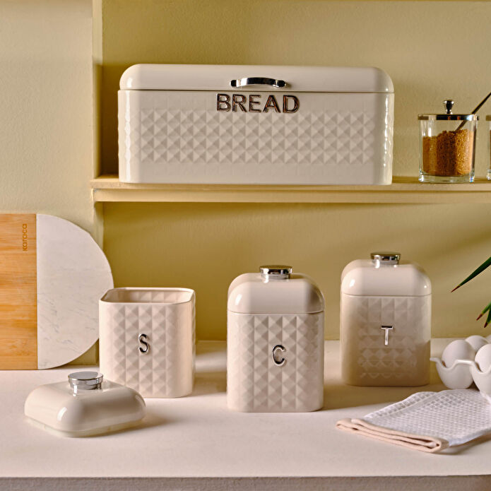 KARACA ELMAS EKMEK KUTUSU XL -SAKL, KREM