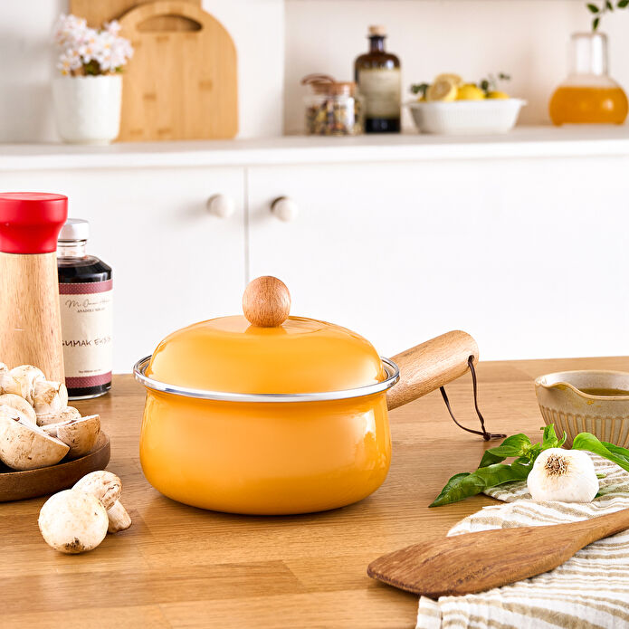 KARACA ELVİN EMAYE KAPAKLI SOSLUK, SARI