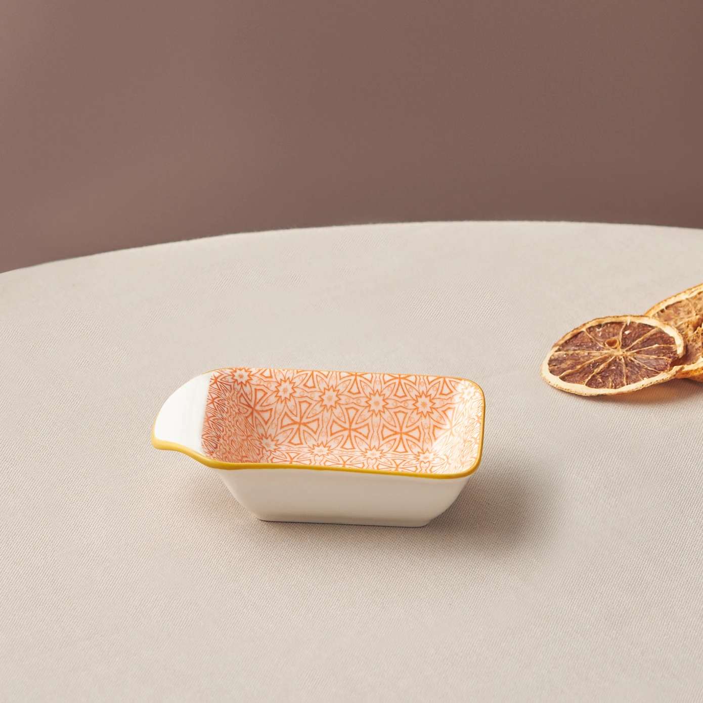 KARACA FLORAL ORANGE RECTANGLE COOKIES/SAUCATION DINNER 10CM