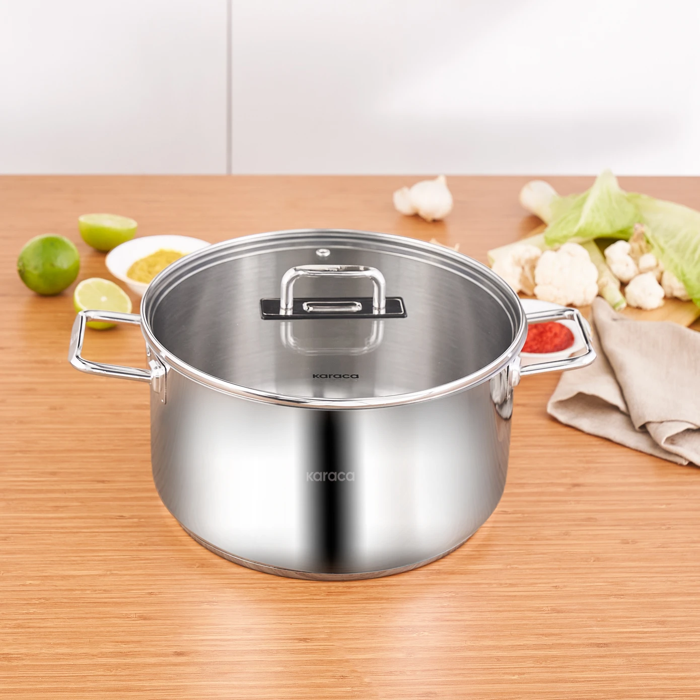KARACA GRACE STEEL POT 26 CM 6.7 LT