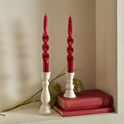 KARACA HOME BURGULU 2Lİ ŞAMDAN, KIRMIZI