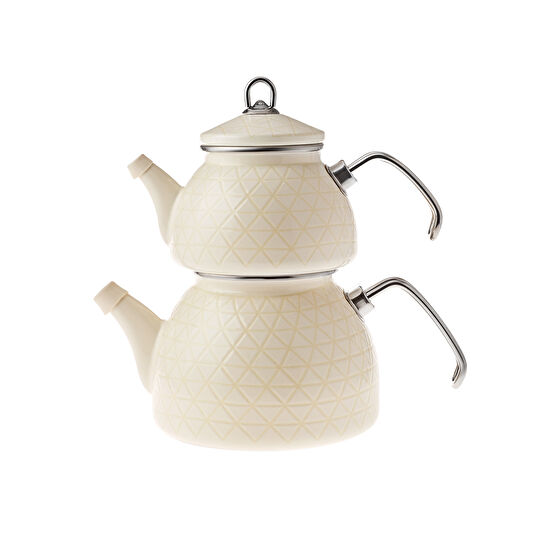 KARACA KRİSTAL EMAYE ÇAYDANLIK ANT, KREM