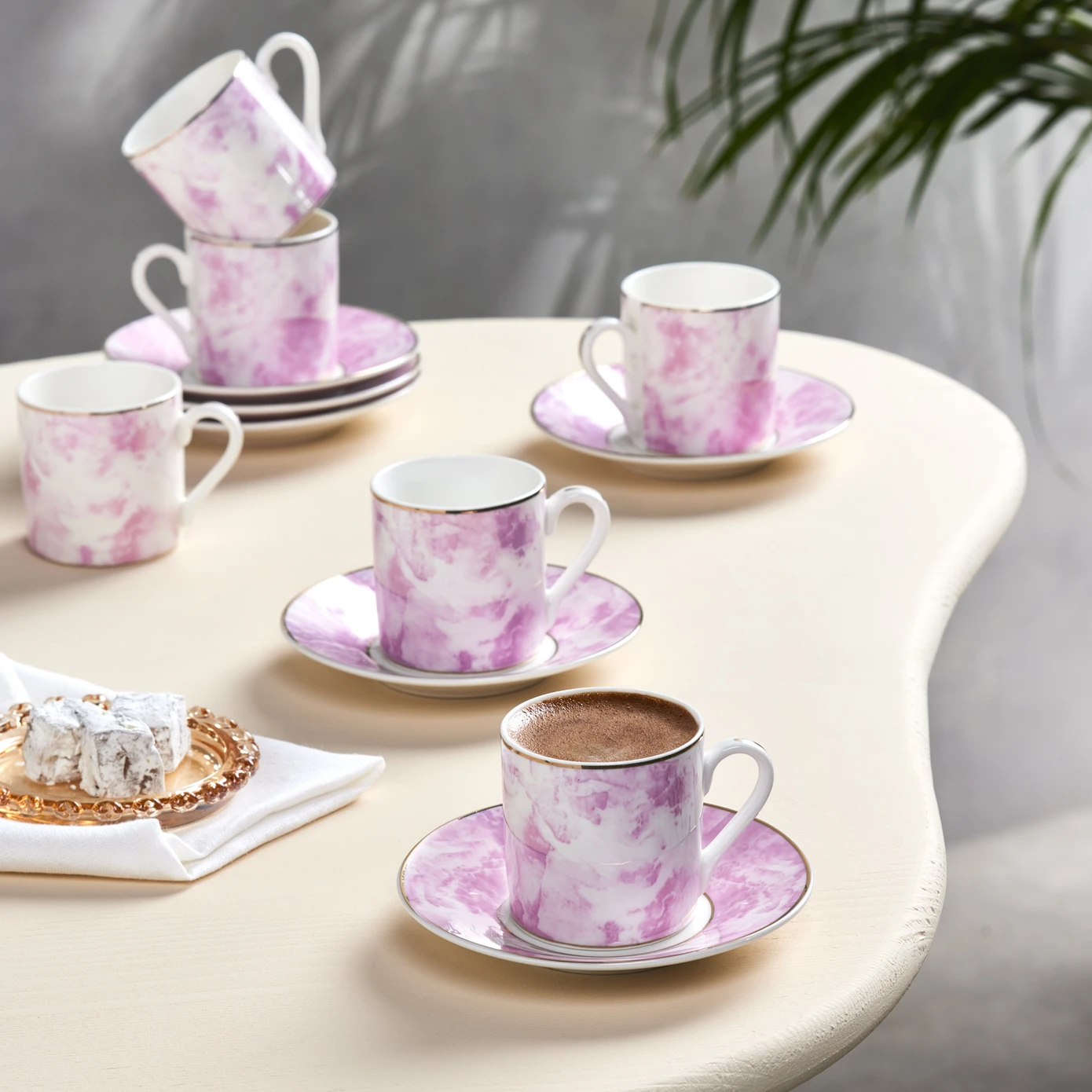 KARACA KUVARS PINK 80 ML COFFEE CUP FOR 6 PEOPLE