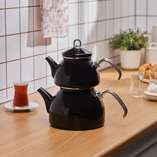 KARACA LORETO EMAYE ÇAYDANLIK TAK, SİYAH