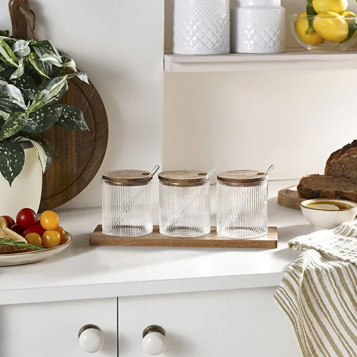 KARACA MOVA AKASYA 3'LÜ CAM KAŞI, ŞEFFAF