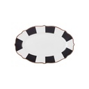 KARACA NEW ROMANTIC BLACK THICK STRIPED BOAT PLATE 20CM