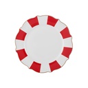 KARACA NEW ROMANTIC RED THICK STRIPED CAKE PLATE 21CM