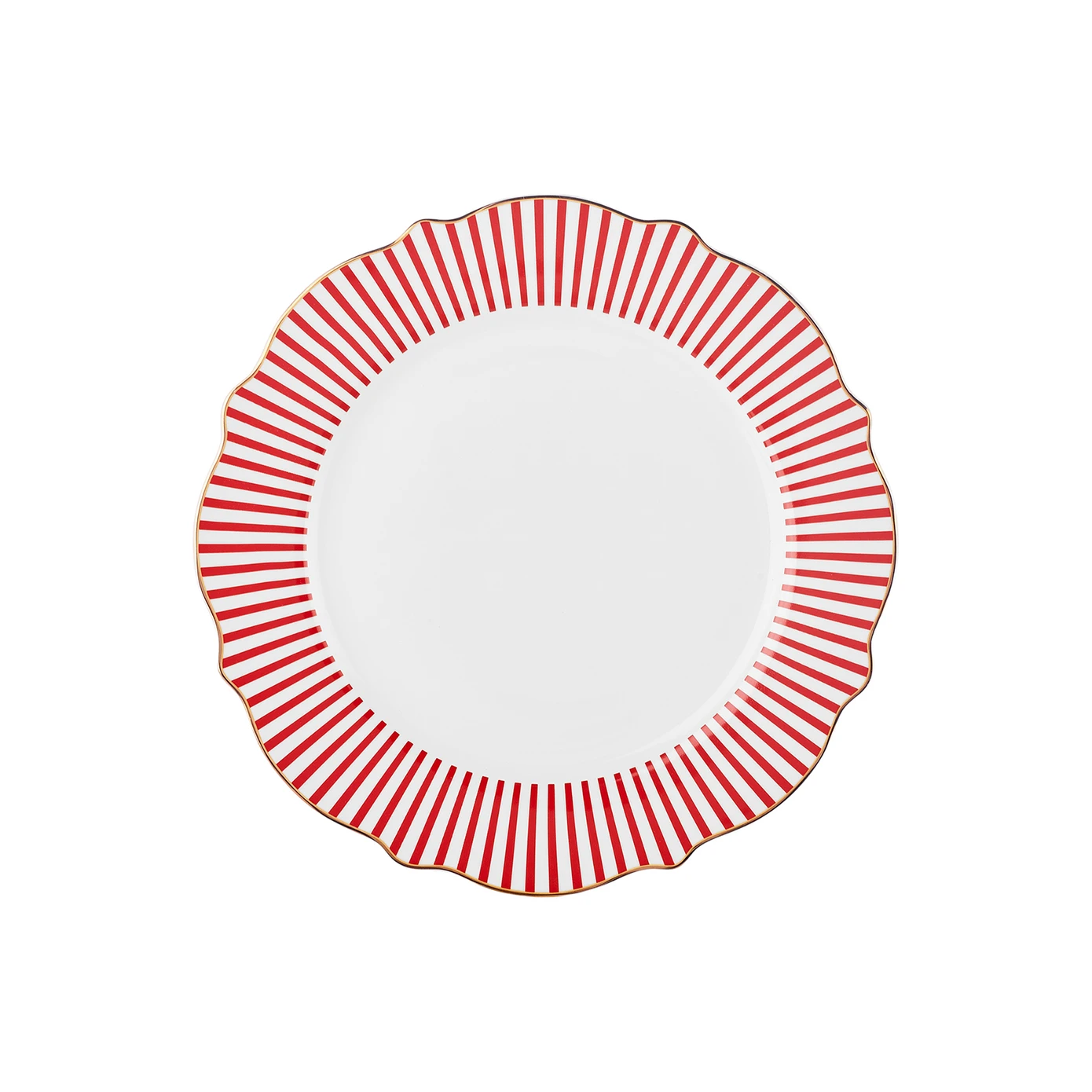 KARACA NEW ROMANTIC RED THIN STRIPED CAKE PLATE 21CM