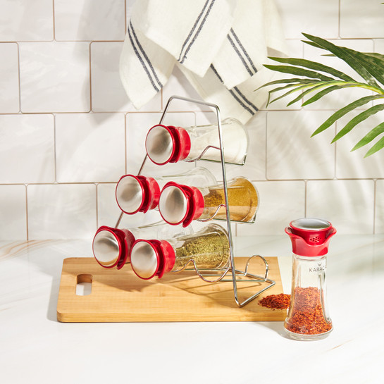 KARACA NORI RED TRIANGLE 7 PIECE SPICE SET