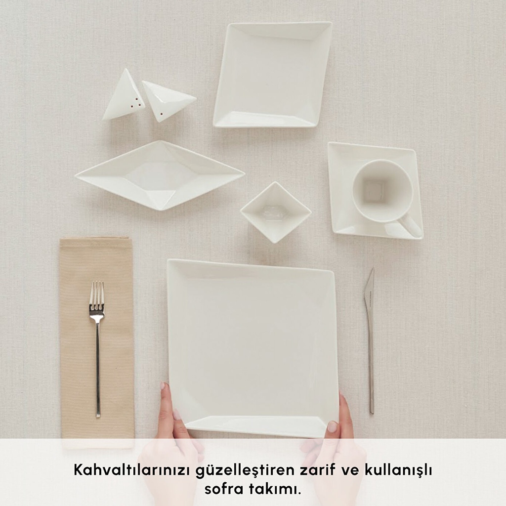 KARACA ORIGAMI 26 PIECES BREAKFAST SET SQUARE
