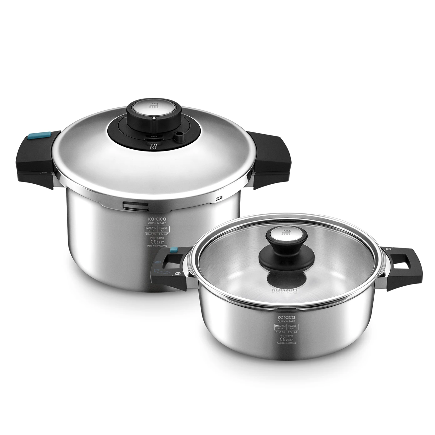 KARACA QUICK&SAFE 6+8 L PRESSURE COOKER SET
