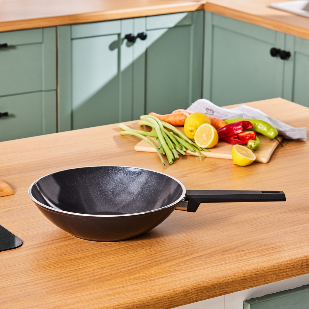 KARACA SWISS CRYSTAL 28 CM WOK PAN BLACK