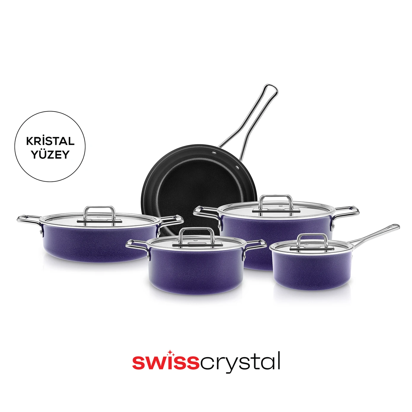 KARACA SWISS CRYSTAL MASTERMAID 9 PIECES TEN SET CRAPE PURPLE