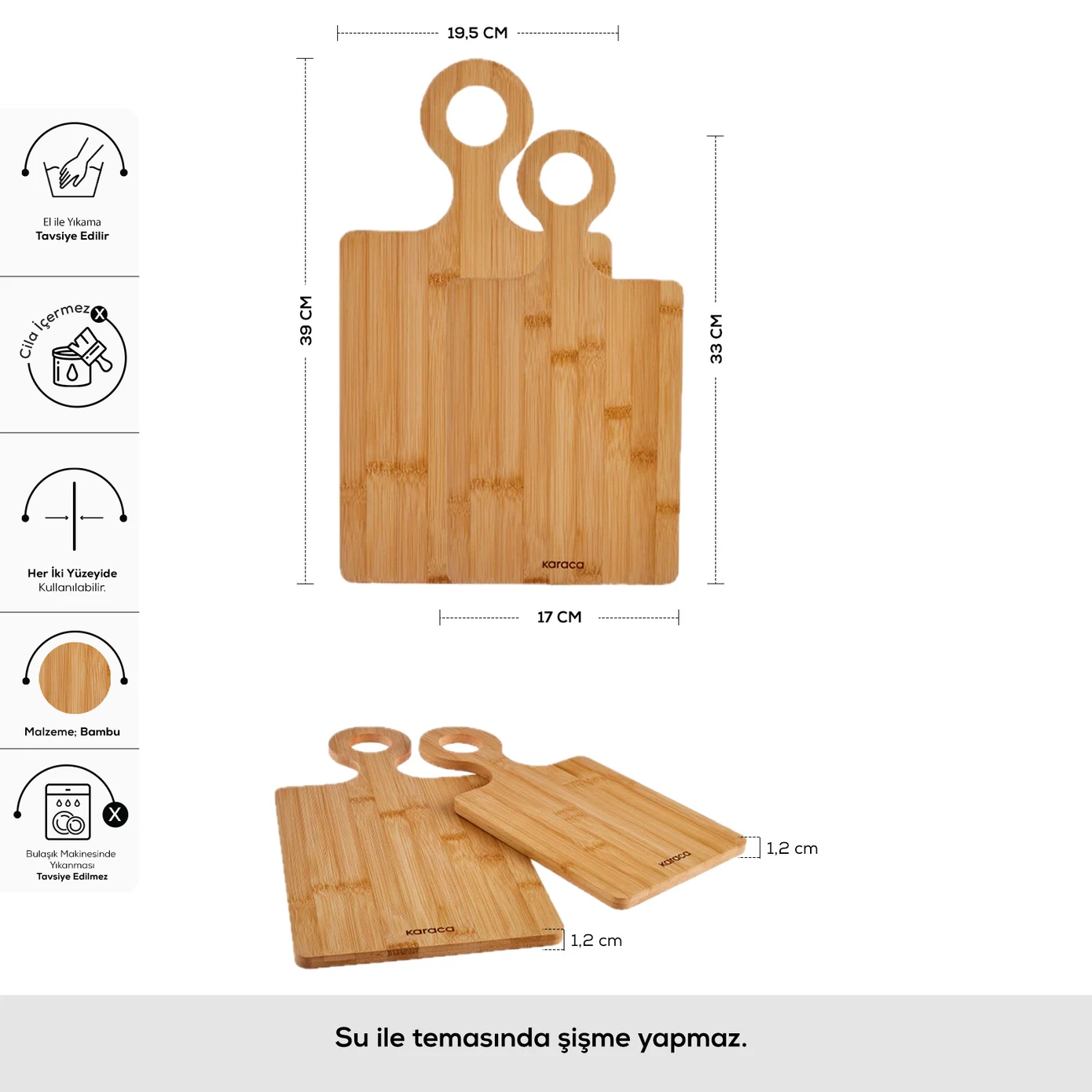 KARACA TARA 2-PIECE CUTTING BOARD