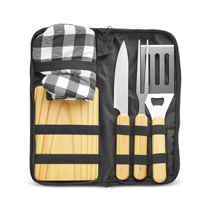 KARACA TAŞINABİLİR BARBEKÜ SETİ, GRİ