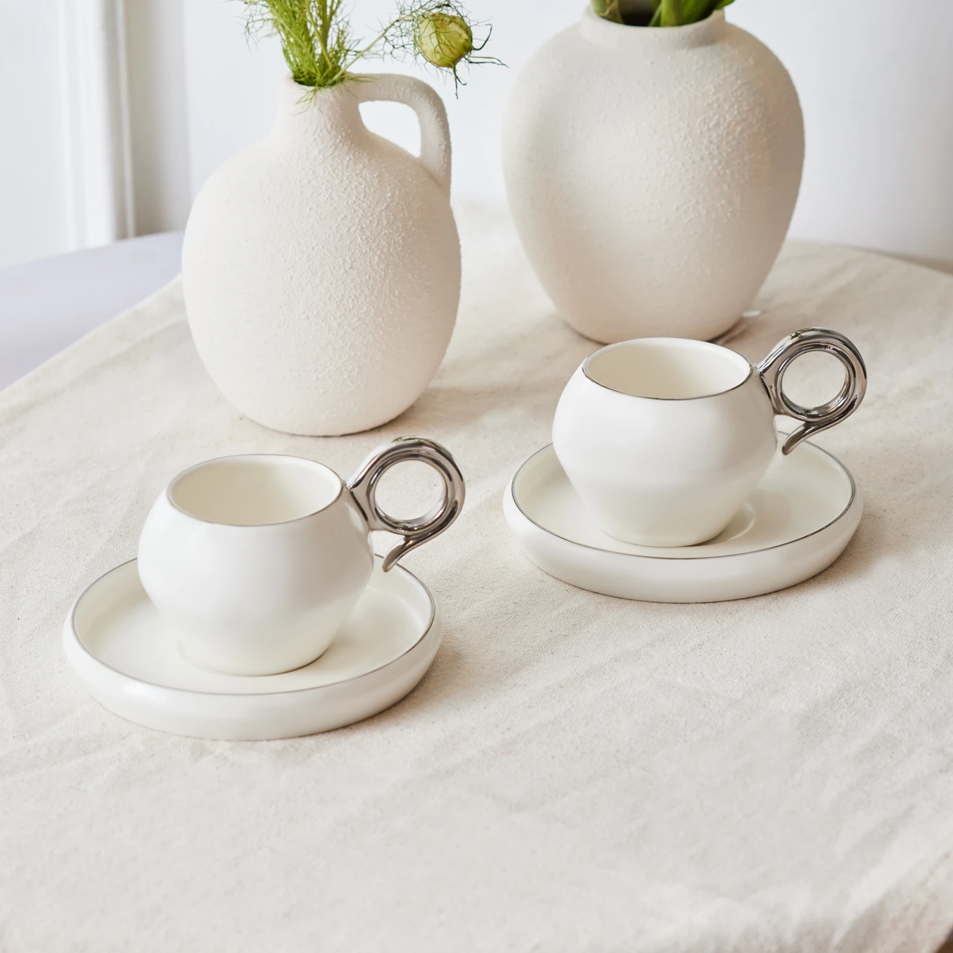 KARACA VENUS PLATINUM LARGE SIZE 135 ML COFFEE CUP FOR 2 PEOPLE