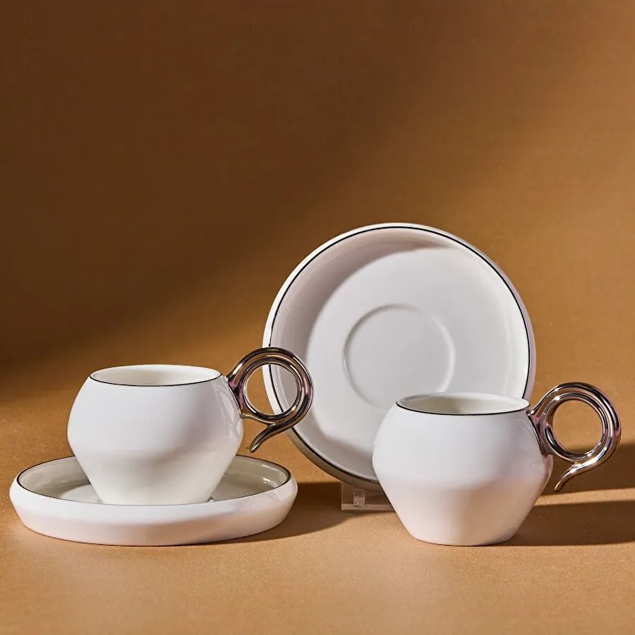 KARACA VENUS PLATINUM LARGE SIZE 135 ML COFFEE CUP FOR 2 PEOPLE