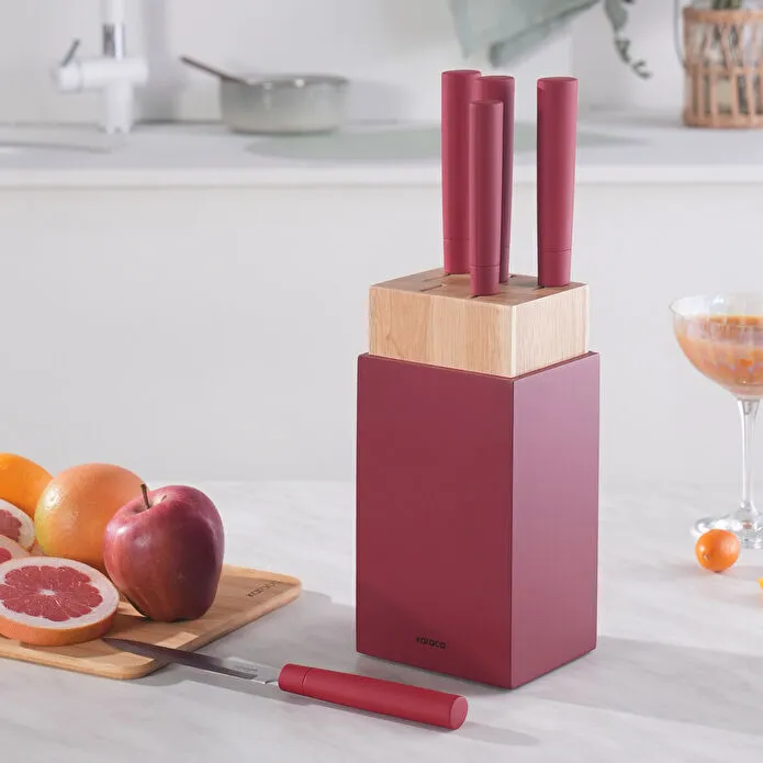 KARACA VIEGO 6 PARÇA BIÇAK SETİ, KIRMIZI