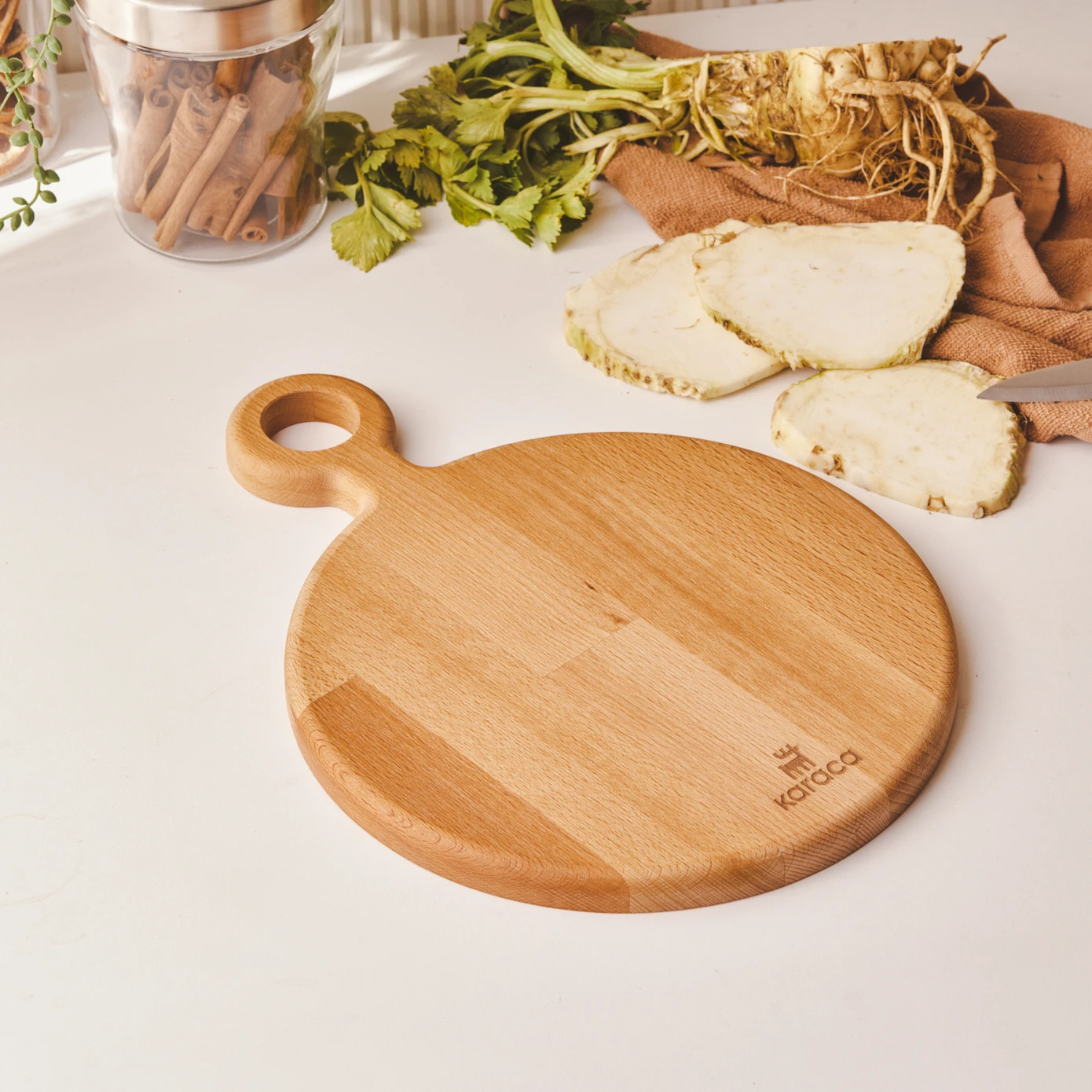 KARACA WOODLAND ROUND CUTTING BOARD L