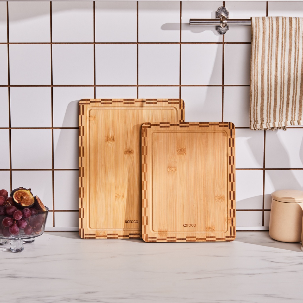 KARACA ÇİM 2'Lİ KESME TAHTASI, RENKSİZ